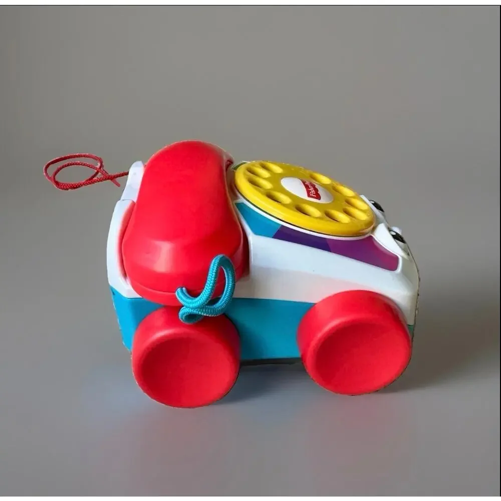 Fisher-Price Chatter Telephone Pull Toy Rotary Dial Rainbow 2010 Mattel